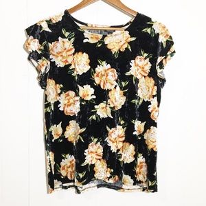 Ana Crushed Velvet Yellow Rose Blouse